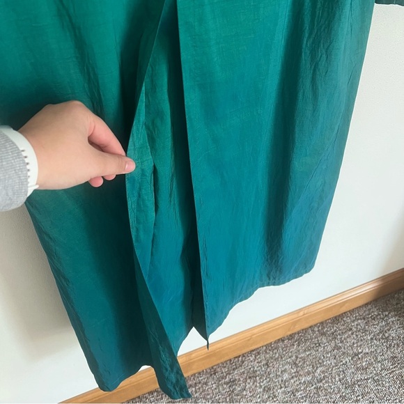 London Fog Teal Double-Breasted Trench Coat One Size - Picture 12 of 14